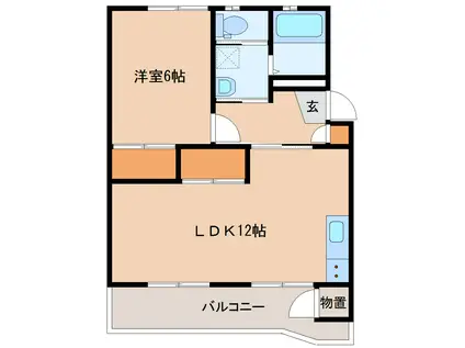 コーポラス24(1LDK/2階)の間取り写真