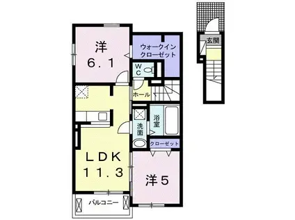 ブリッサIV(2LDK/2階)の間取り写真