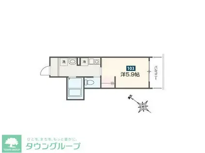 MELDIA東岩槻駅前(1K/1階)の間取り写真