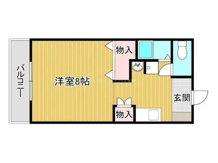 第2ハイツ高樋(1K/2階)の間取り写真