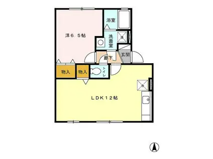 ウィルモア田迎(1LDK/1階)の間取り写真