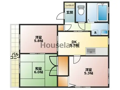 ジョイハイツマサキ(3DK/1階)の間取り写真