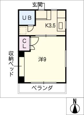 コーポラスシェトア(1K/3階)の間取り写真