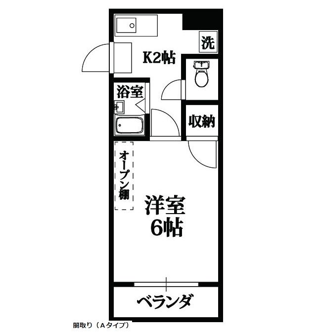 グランドール春日原(1K/4階)の間取り写真