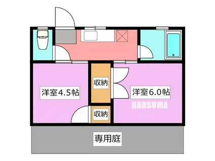 桜ハイム(2K/1階)の間取り写真