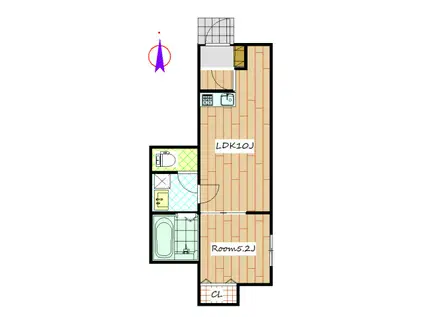 K・グランデ台新田(1LDK/1階)の間取り写真