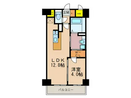 EL-SIAUMEKITA(1LDK/6階)の間取り写真