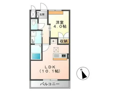 ラフィネ(1LDK/1階)の間取り写真