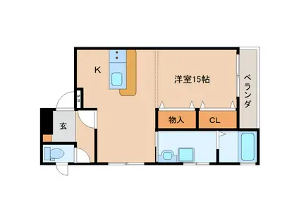 モアクレスト田町(ワンルーム/2階)の間取り写真