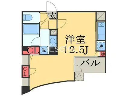 K-16(ワンルーム/6階)の間取り写真