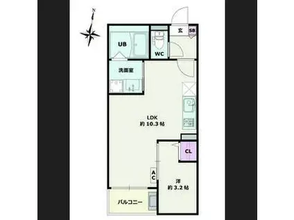 JACK MATSUSHITA I(1LDK/3階)の間取り写真