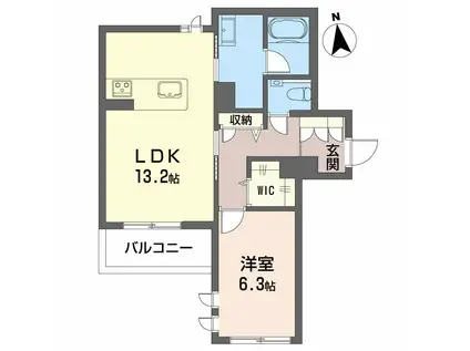 ダイヤモンドヒルズ吹上(1LDK/2階)の間取り写真