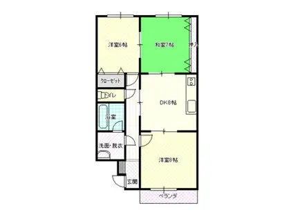 トゥールモンド・パレ(3DK/2階)の間取り写真