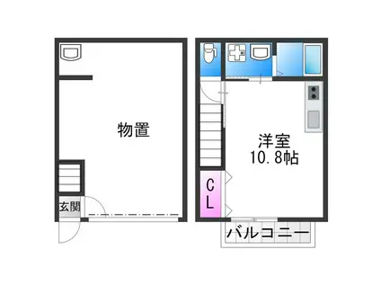 GAZZELE STYLE 西住之江(ワンルーム/1階)の間取り写真