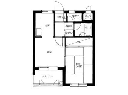 40PAL(1DK/2階)の間取り写真