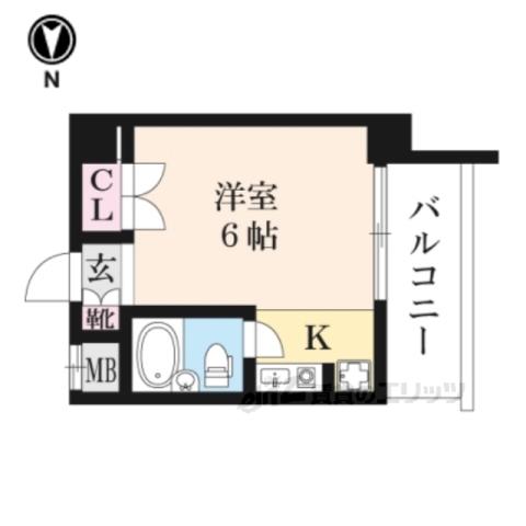 エリッツ10(1K/7階)の間取り写真