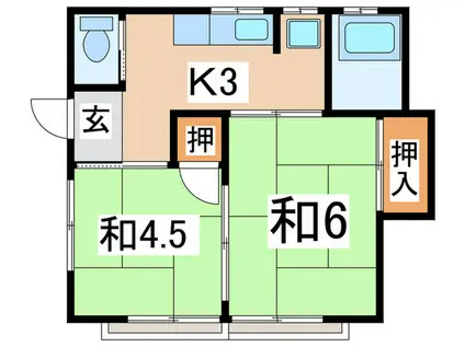 深沢ハイツ(2K/2階)の間取り写真