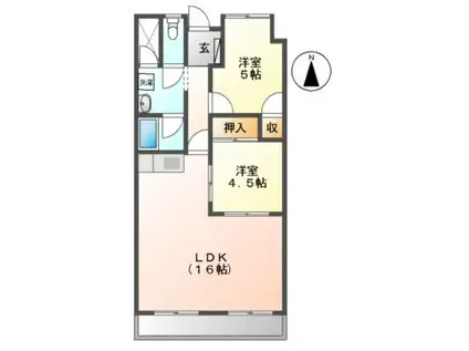コーポ11(2LDK/11階)の間取り写真