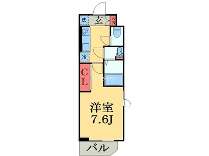 MOCXION稲毛小仲台(1K/1階)の間取り写真