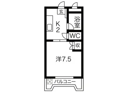 SSパレス岩倉(1K/2階)の間取り写真