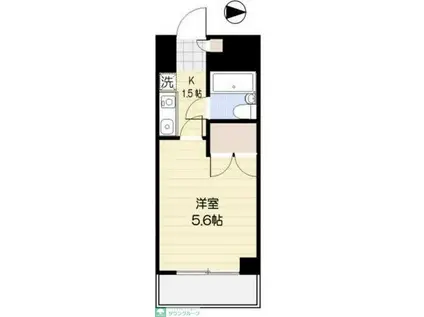 リュミエール(1K/4階)の間取り写真