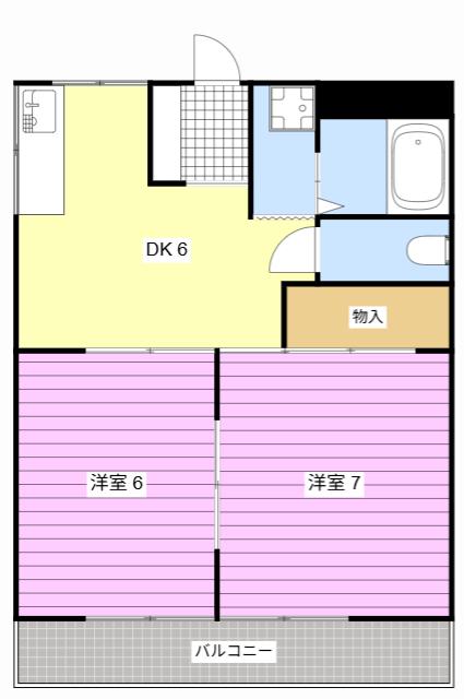 コーポ野田(2DK/2階)の間取り写真