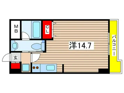 SIDEONE(ワンルーム/6階)の間取り写真