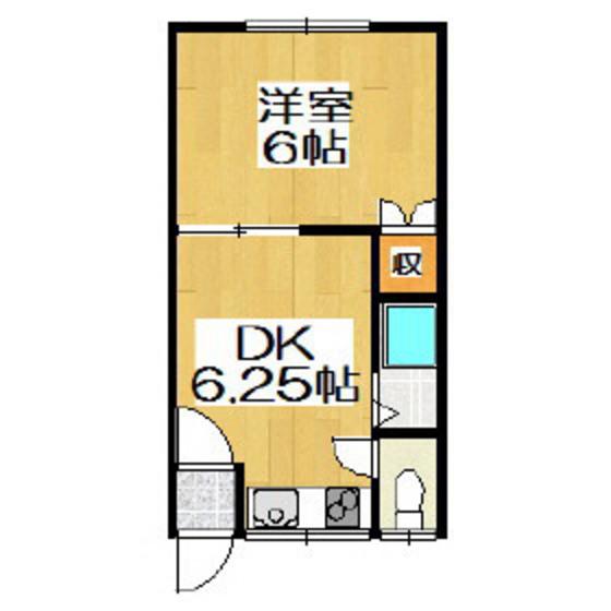 ハイツコスコン(1DK/2階)の間取り写真