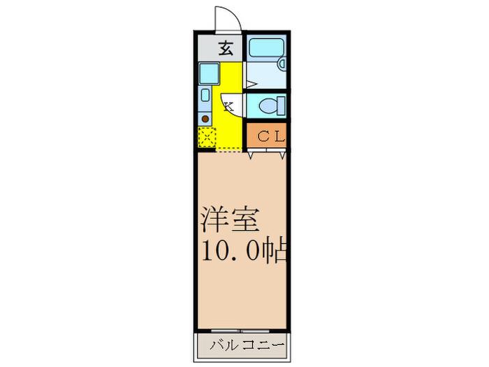 G1-Z2(1K/3階)の間取り写真