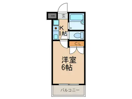 ルーク大石東(1K/4階)の間取り写真