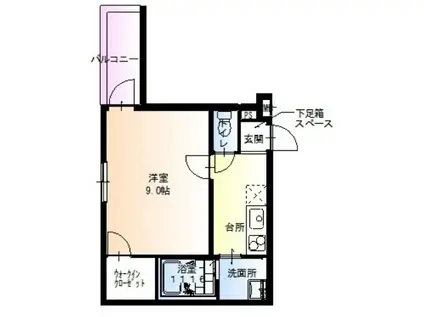 フジパレス堺初芝VI番館(1K/3階)の間取り写真