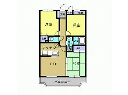 ハイツ・アムール(3LDK/1階)の間取り写真
