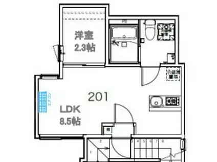 アンベリール北赤羽(1LDK/2階)の間取り写真