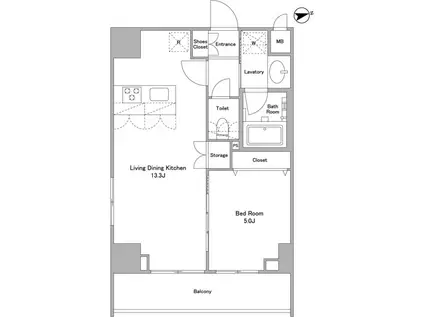 アスール北上野(1LDK/7階)の間取り写真