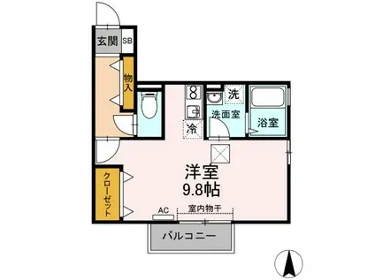 ルミエール(ワンルーム/1階)の間取り写真