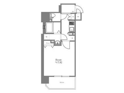 エイペックス大阪城西(1K/4階)の間取り写真