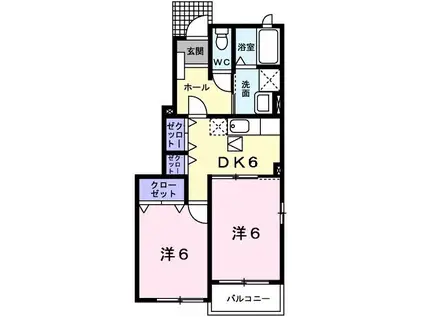 サニー・ヒルトップIII(2DK/1階)の間取り写真