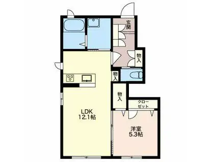 コージーハウス(1LDK/1階)の間取り写真