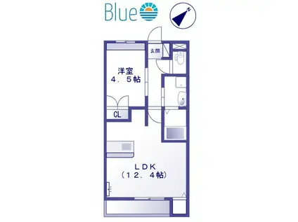 ソワール鎌倉(1LDK/3階)の間取り写真