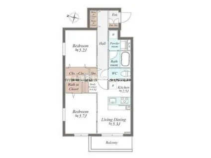 SYMPHONY PARK(2LDK/5階)の間取り写真