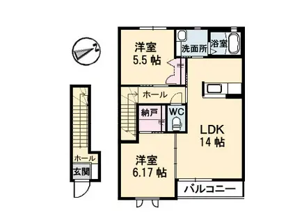 シャーメゾンアーク(2LDK/2階)の間取り写真