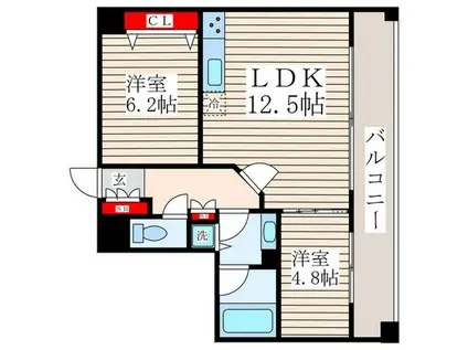 PLAZA HOUSE(2LDK/9階)の間取り写真