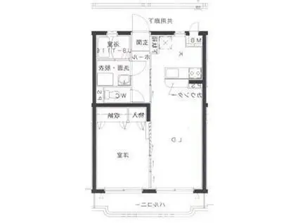 サンフォーラス(1LDK/3階)の間取り写真