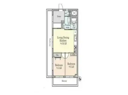 サニーハイム目白台(2LDK/6階)の間取り写真