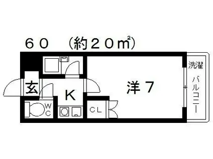 コーポクイーンII(1K/1階)の間取り写真