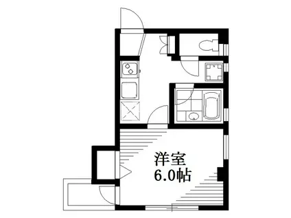 ヴィラセントポーリア(1K/1階)の間取り写真