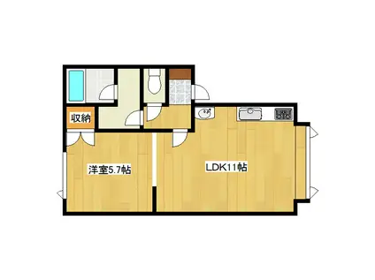 メゾンド ショコラ(1LDK/2階)の間取り写真