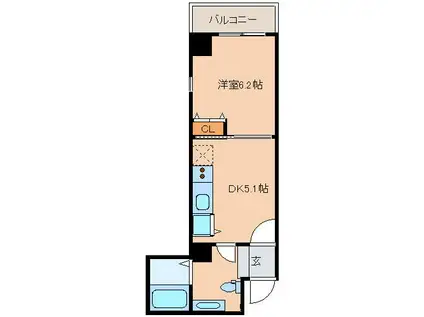 レジディア日本橋人形町(1DK/3階)の間取り写真