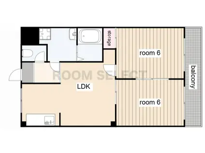 山田ハイツ(2DK/1階)の間取り写真
