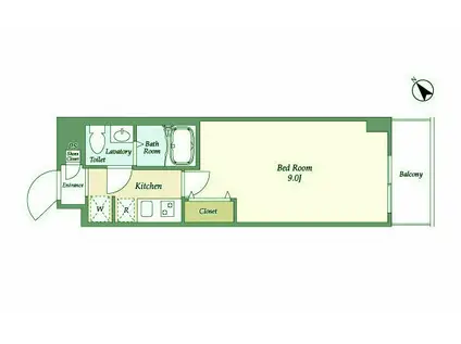 アルファコート東六郷(1K/3階)の間取り写真